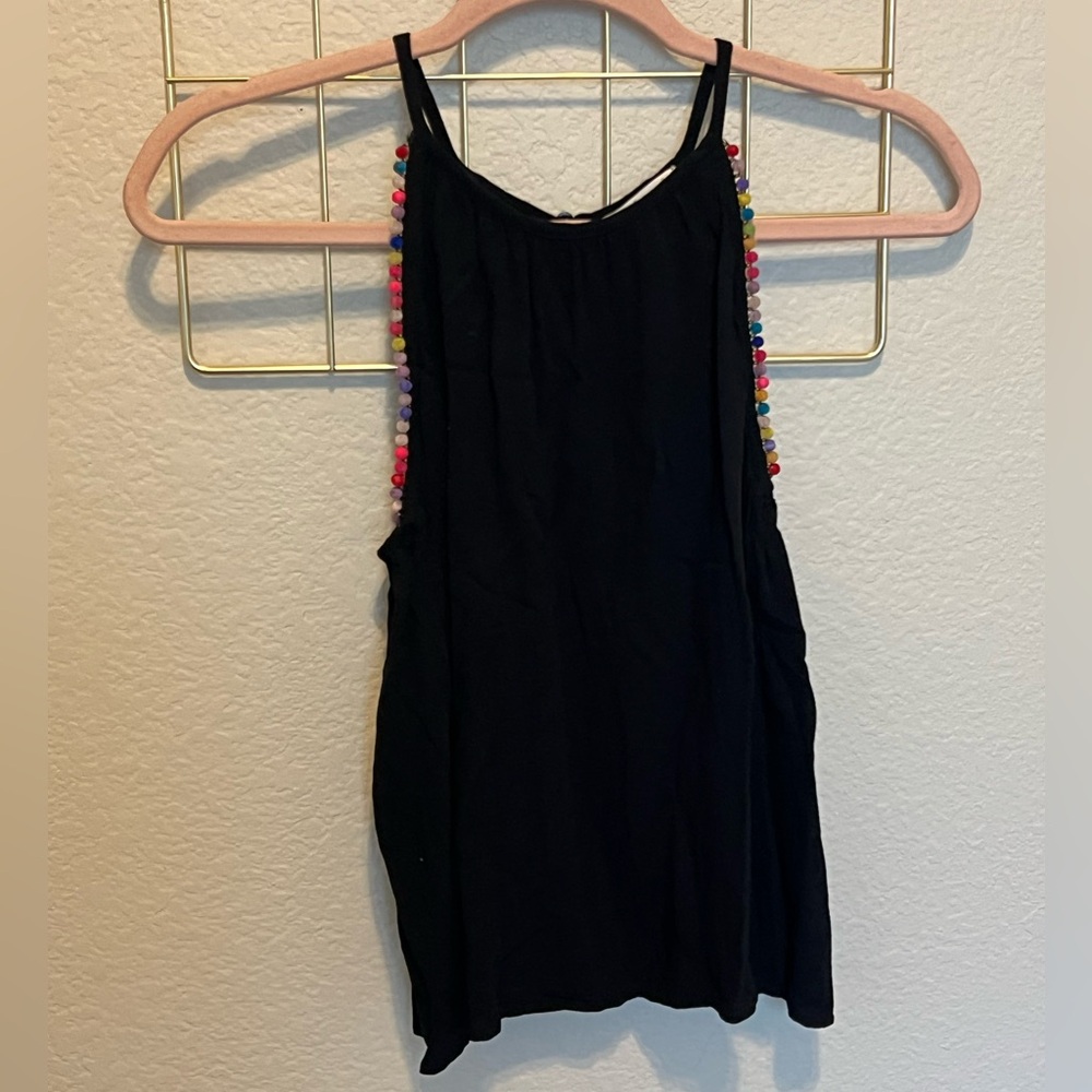 Kids Halter Tank with Pom-Poms